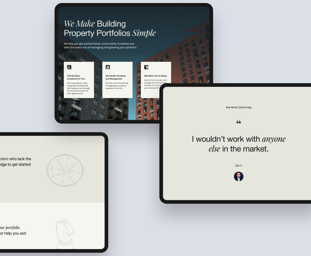website design for source investments website