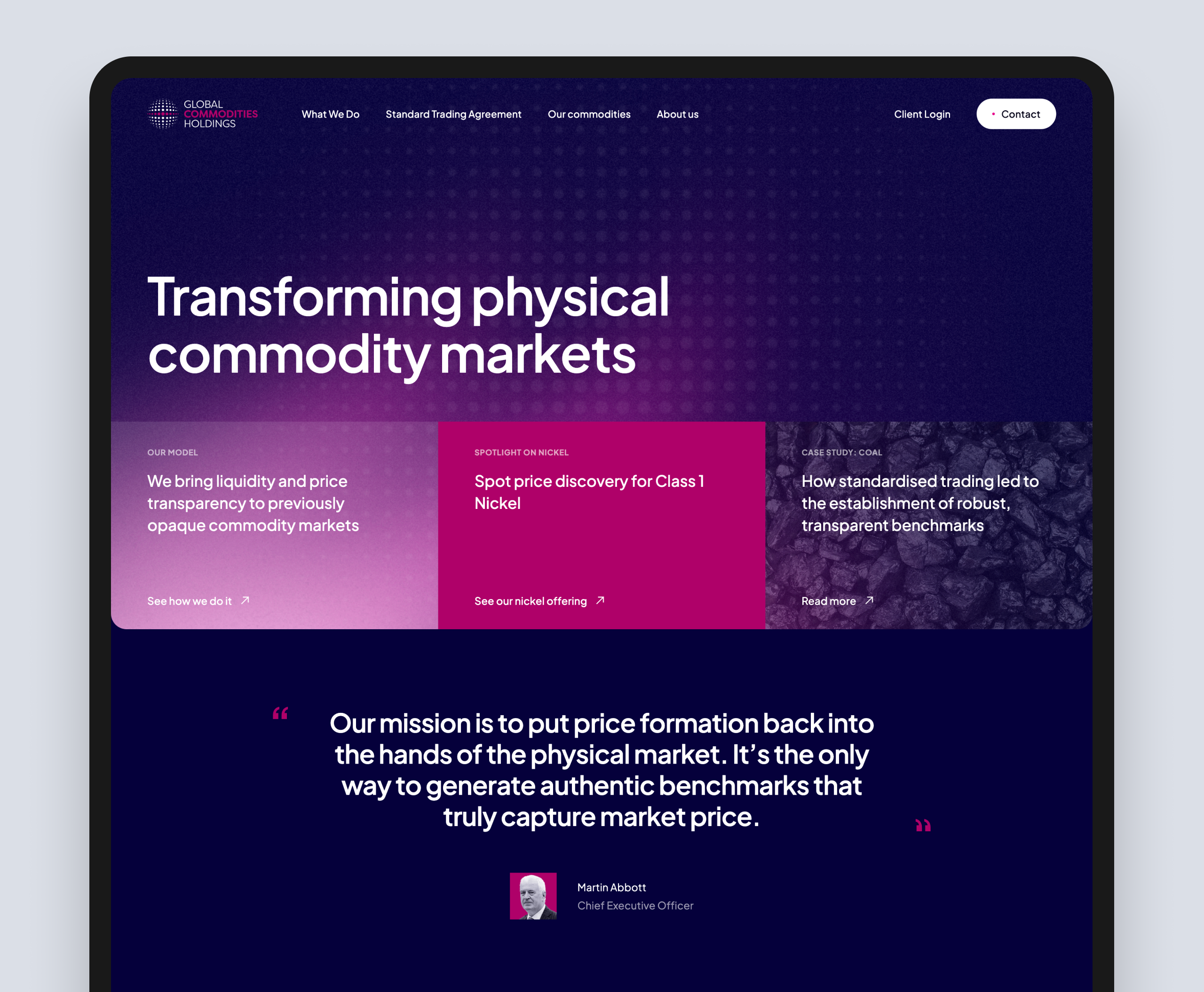 home page mockup